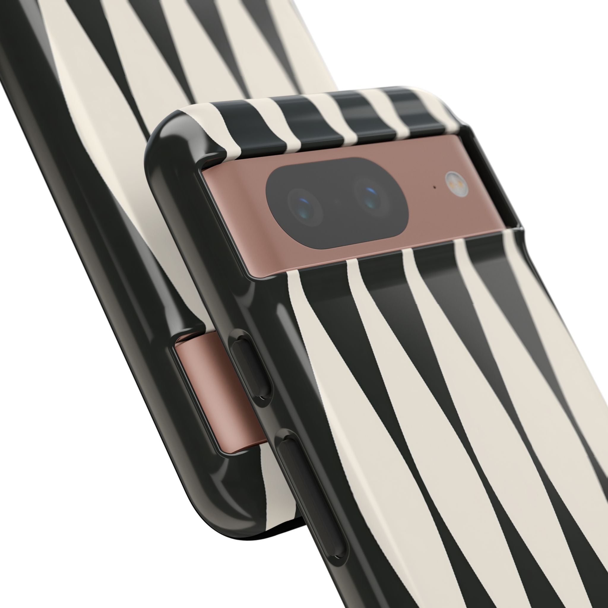Black Tough Phone Case for Google Pixel - Ivory Spindle Grid