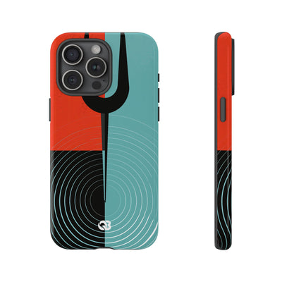 Teal Tough Phone Case for iPhone - Sonic Static Split