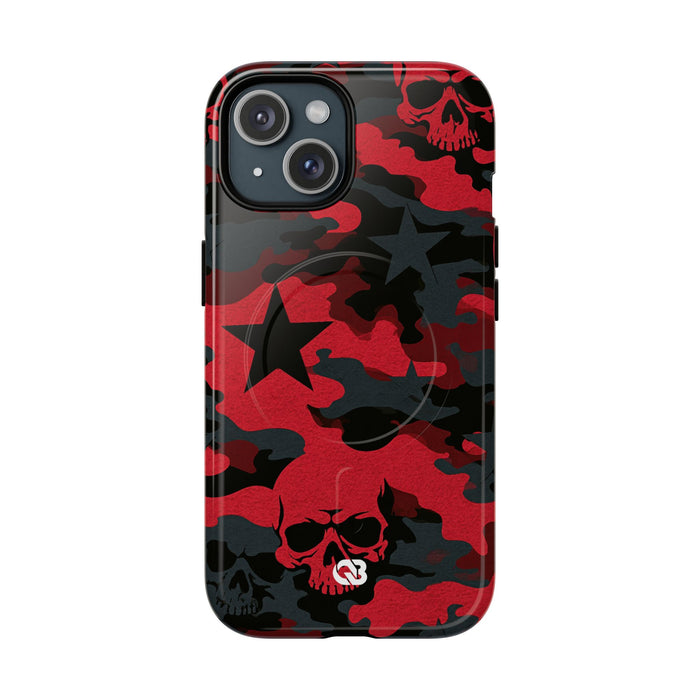Crimson Skull Camo · Tough 2.0 Magnetic Phone Case for iPhone · Red
