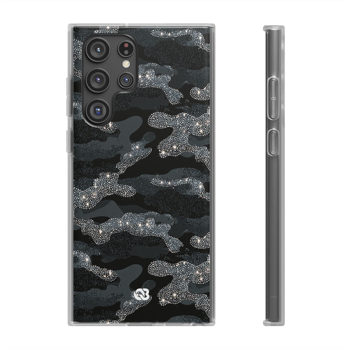 Glitter Shadow Camo · Lite Phone Case for Samsung · Black