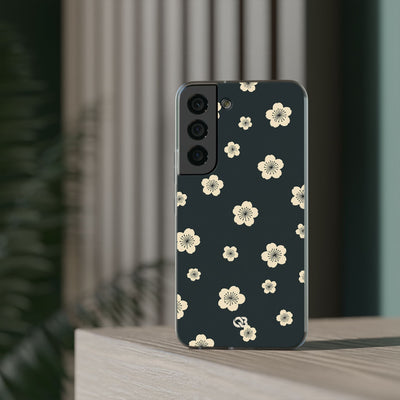 Teal Lite Phone Case for Samsung - Obsidian Cream Petals