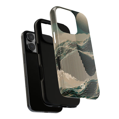 Green Tough Phone Case for iPhone - Lunar Moss Topography