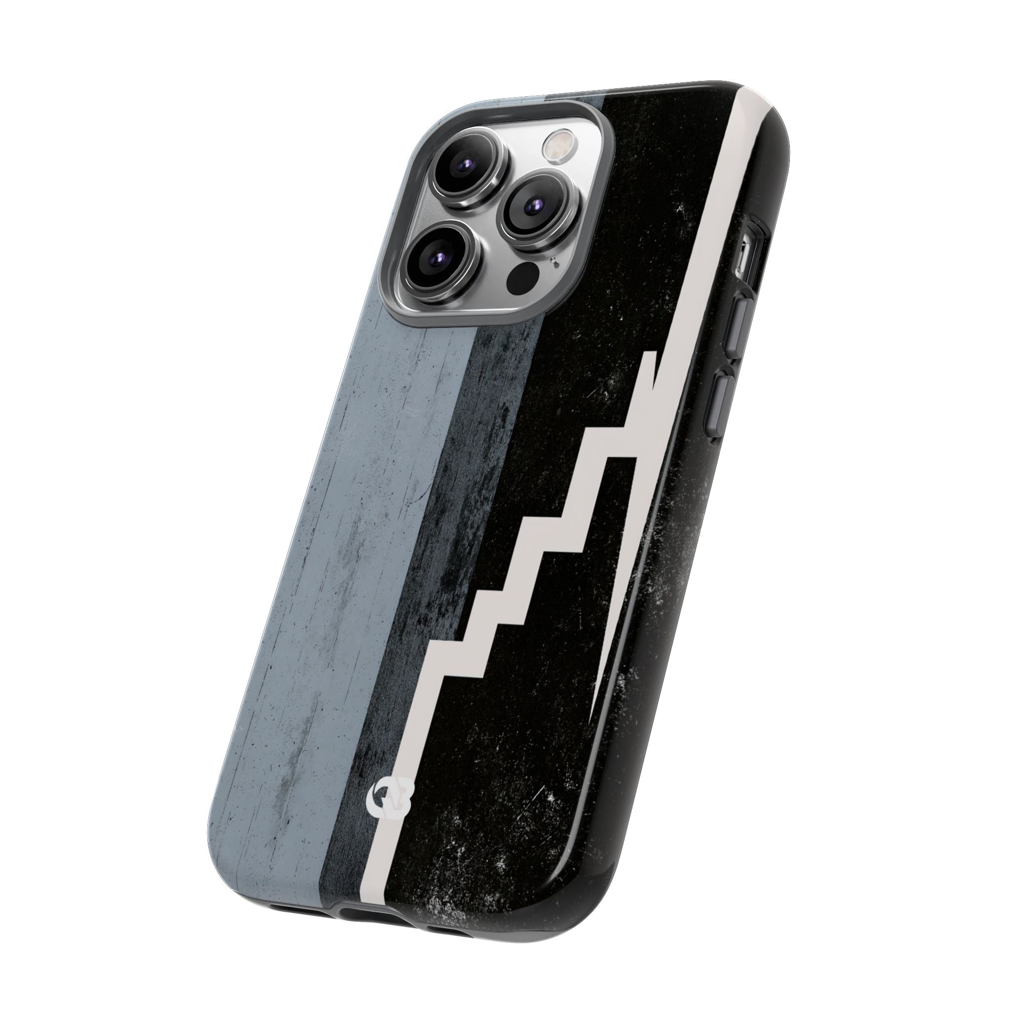 Grey Tough Phone Case for iPhone - Industrial Concrete Void