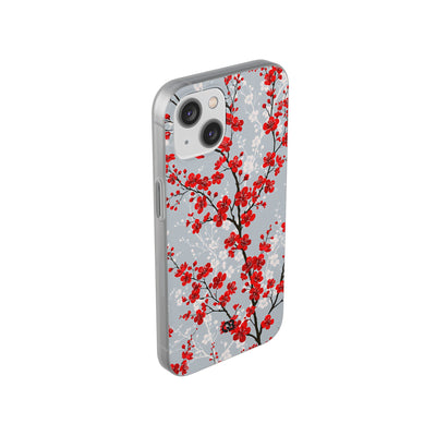 Grey Lite Phone Case for iPhone - Crimson Sakura Slate
