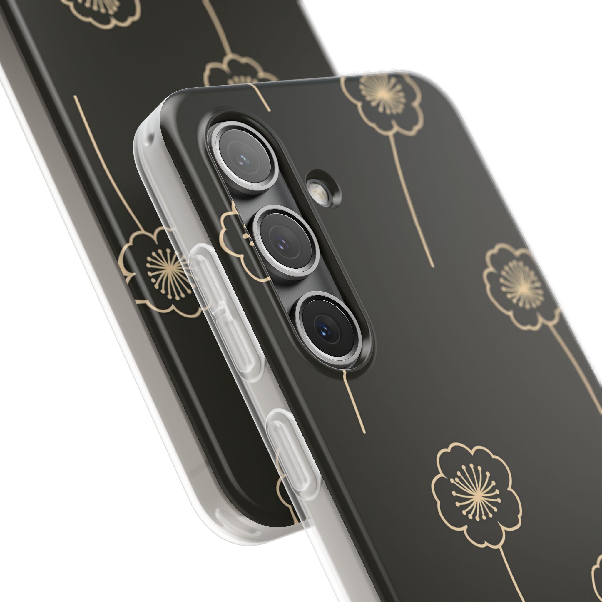Black Lite Phone Case for Samsung - Obsidian Sand Petals