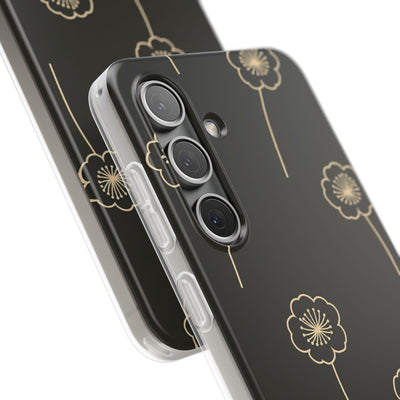 Black Lite Phone Case for Samsung - Obsidian Sand Petals