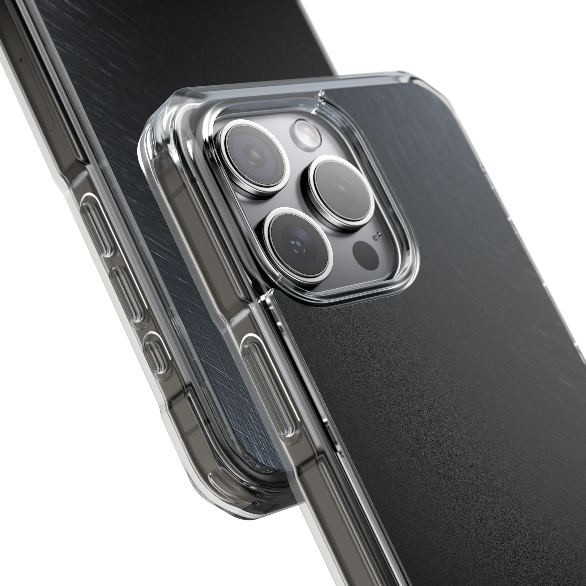 Black Impact MagSafe Phone Case for iPhone - Midnight Brushed Grain