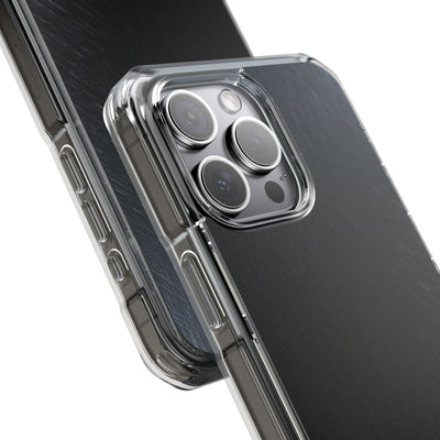 Black Impact MagSafe Phone Case for iPhone - Midnight Brushed Grain