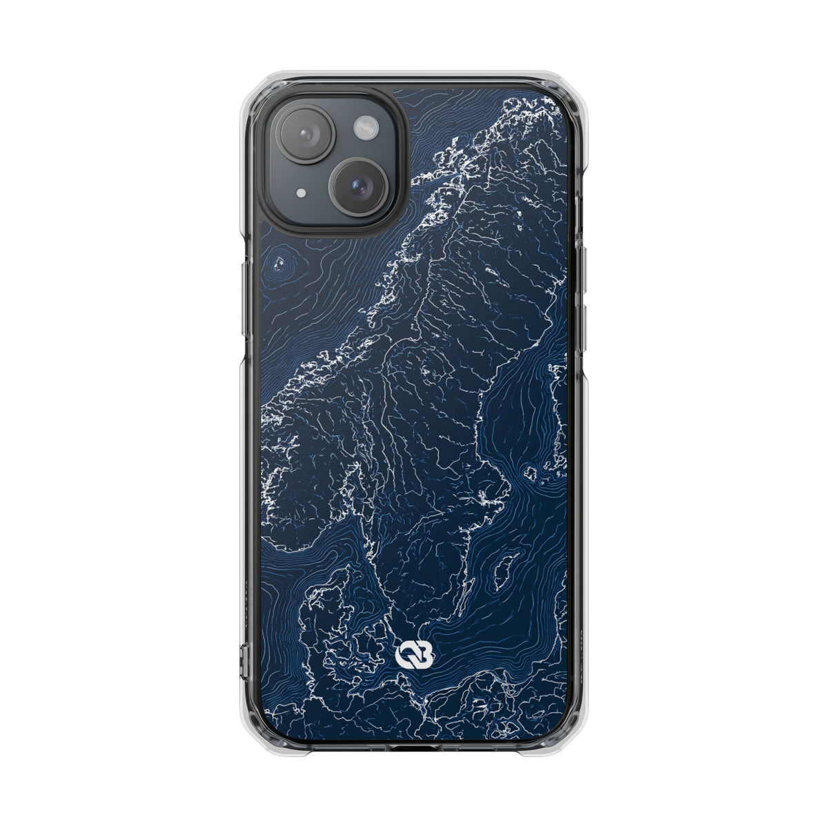 Nordic Contour Chart · Clear Impact Magnetic Phone Case for iPhone · Blue