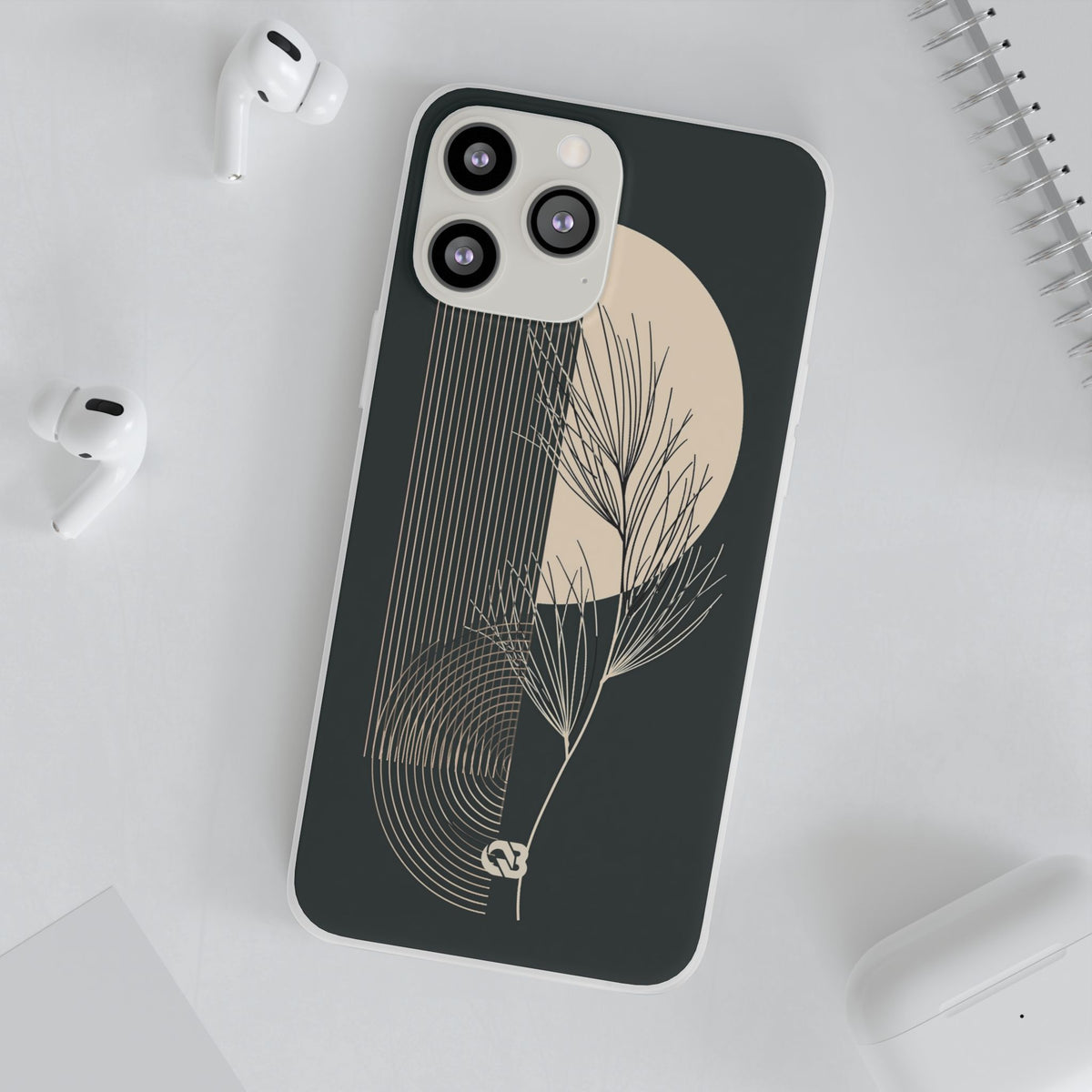 Botanical Crescent Linework · Lite Phone Case for iPhone ·  Green