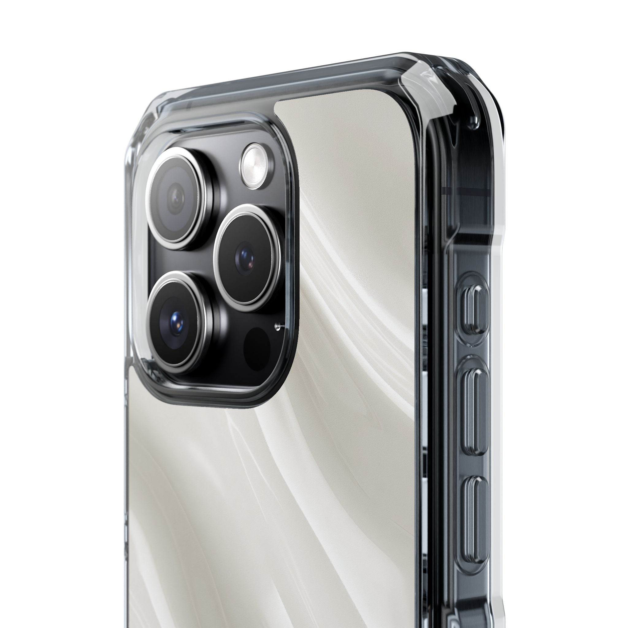 White Impact MagSafe Phone Case for iPhone - Polished Ivory Wave