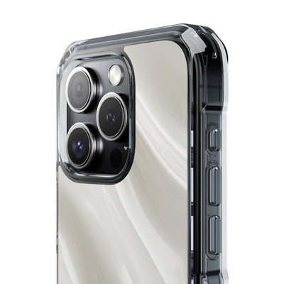 White Impact MagSafe Phone Case for iPhone - Polished Ivory Wave