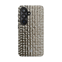Beige Tough Phone Case for Samsung - Bone Spiked Grid