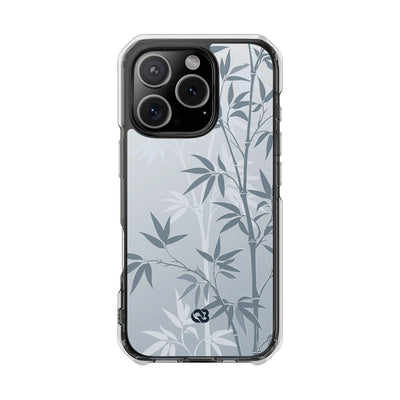Misty Bamboo Grove · Clear Impact Magnetic Phone Case for iPhone ·  Blue
