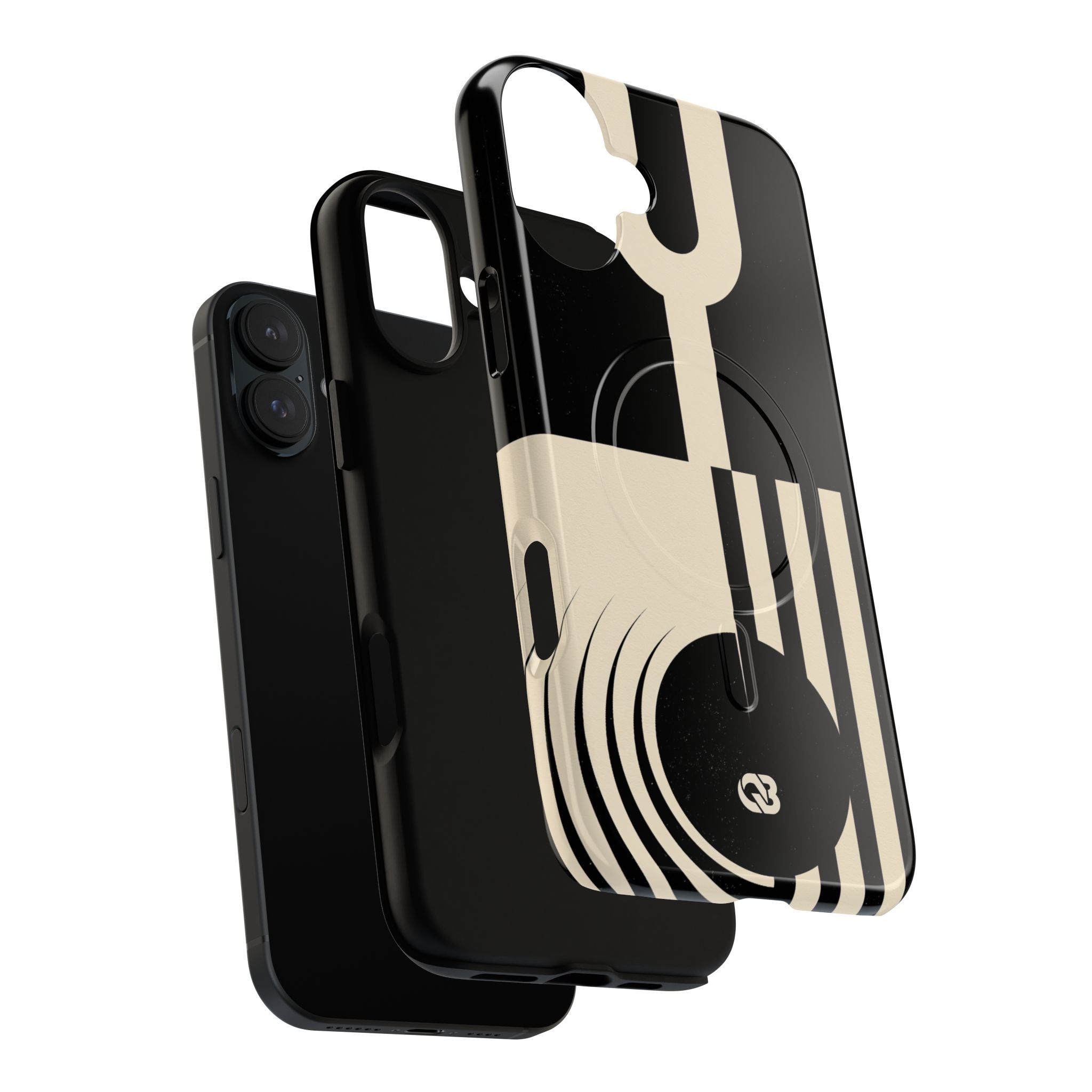 Black Tough 2.0 Magsafe Phone Case for iPhone - Ivory Signal Grid