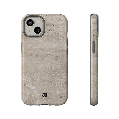 Grey Tough Phone Case for iPhone - Brutalist Stone Grit