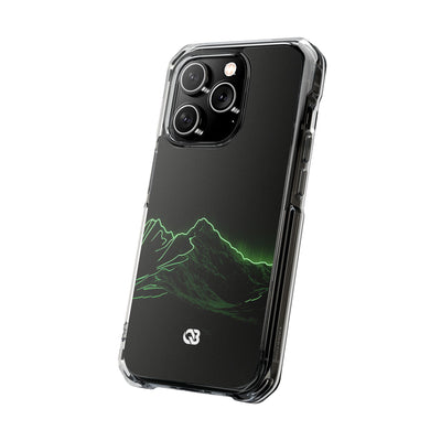 Nordic Mountain Contour · Clear Impact Magnetic Phone Case for iPhone · Black