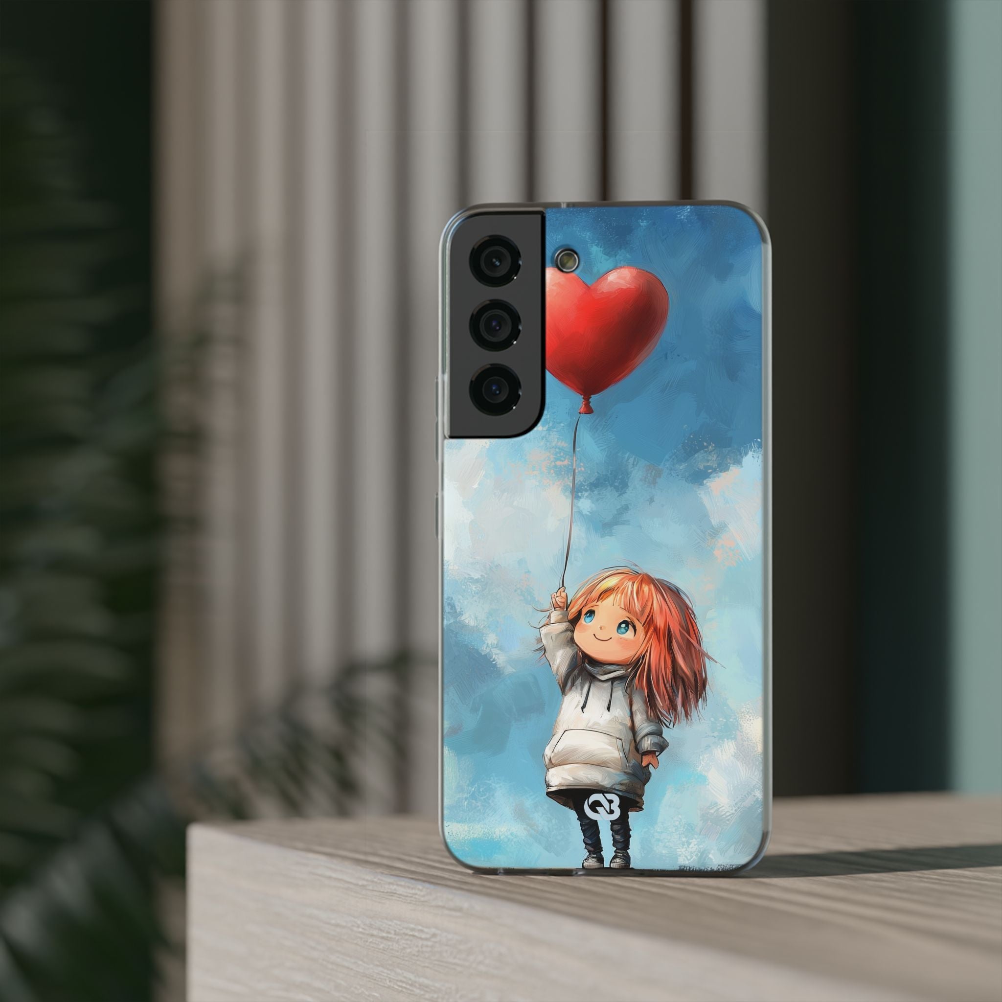 Crimson Heart Sky · Soft Phone Case for Samsung