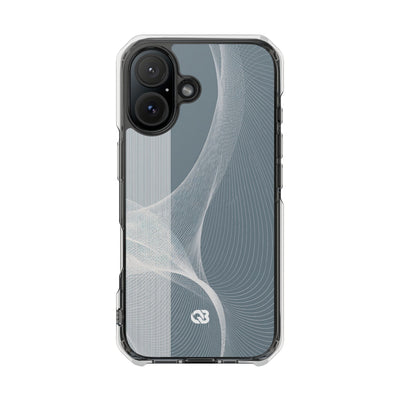 Slate Contour Drift · Clear Impact Magnetic Phone Case for iPhone · Grey