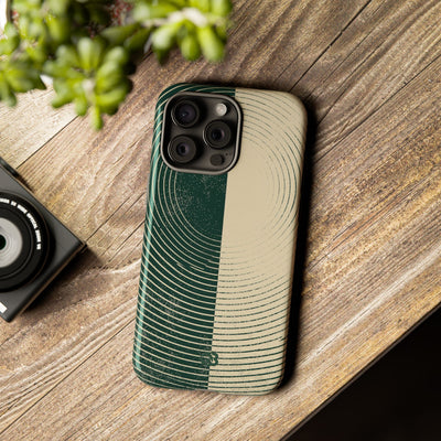 Green Tough Phone Case for iPhone - Evergreen Split Grain