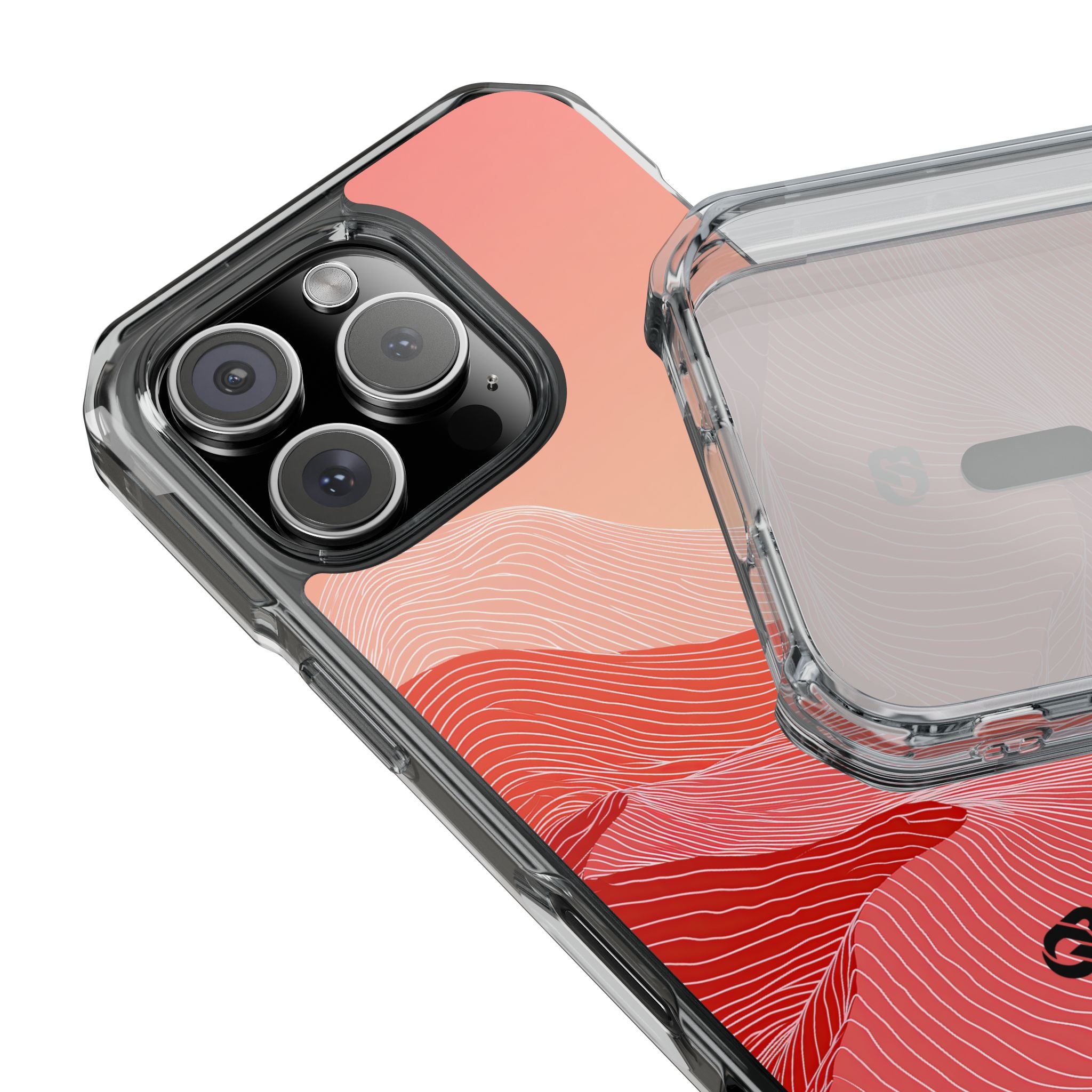 Red Impact MagSafe Phone Case for iPhone - Crimson Ridge Contour