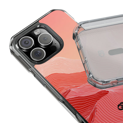 Red Impact MagSafe Phone Case for iPhone - Crimson Ridge Contour