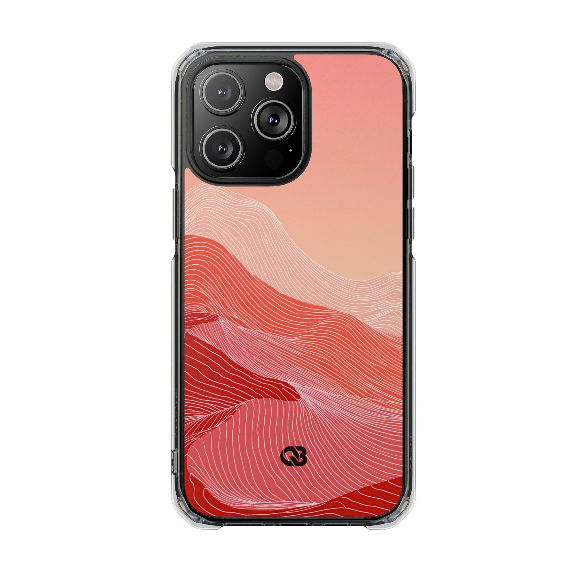 Red Impact MagSafe Phone Case for iPhone - Crimson Ridge Contour