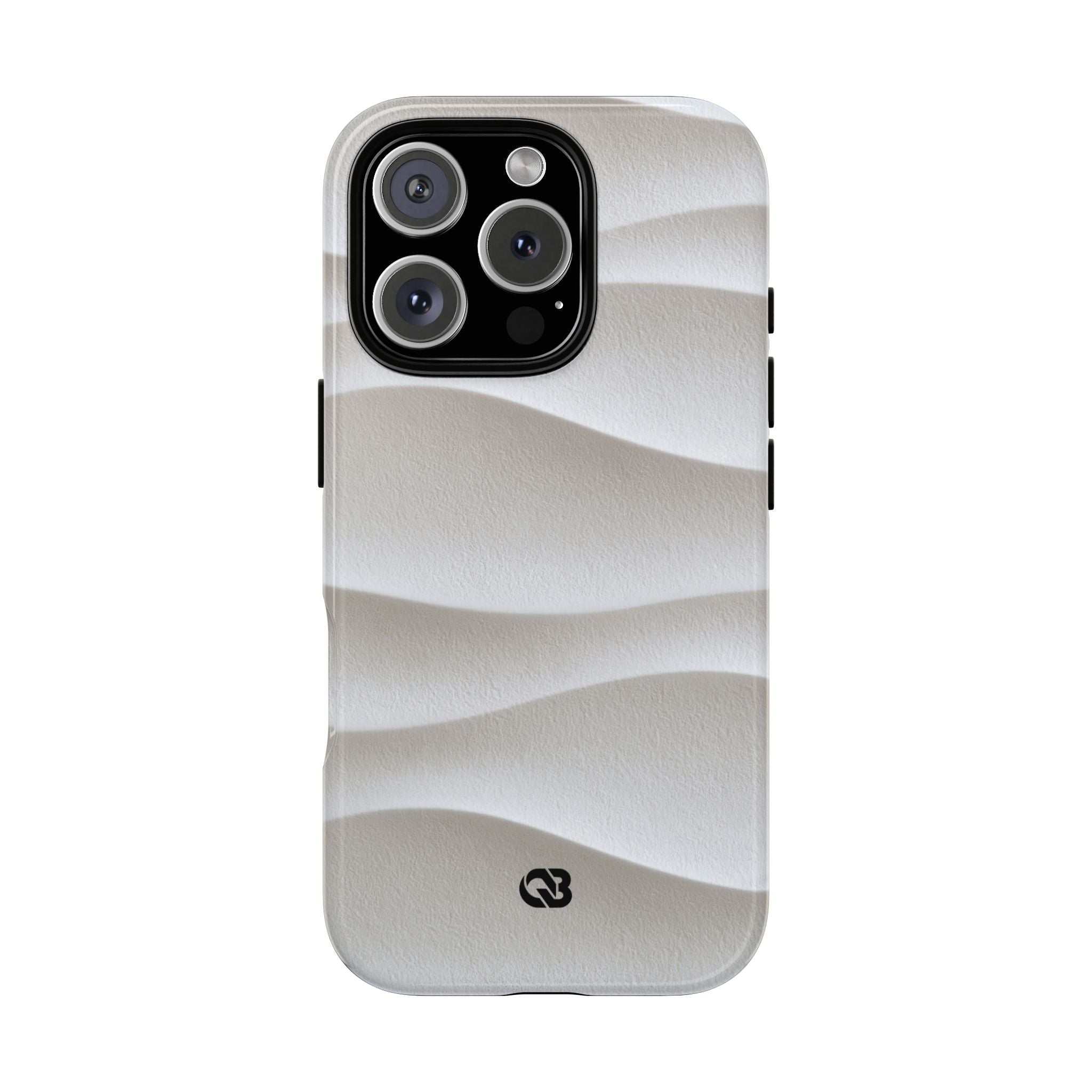 White Tough Phone Case for iPhone - Arctic Flow Ridges