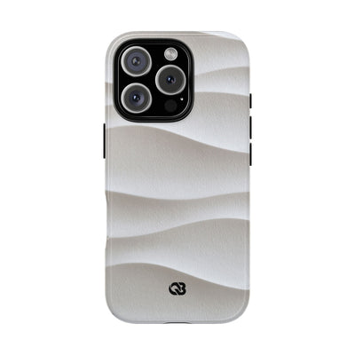 White Tough Phone Case for iPhone - Arctic Flow Ridges
