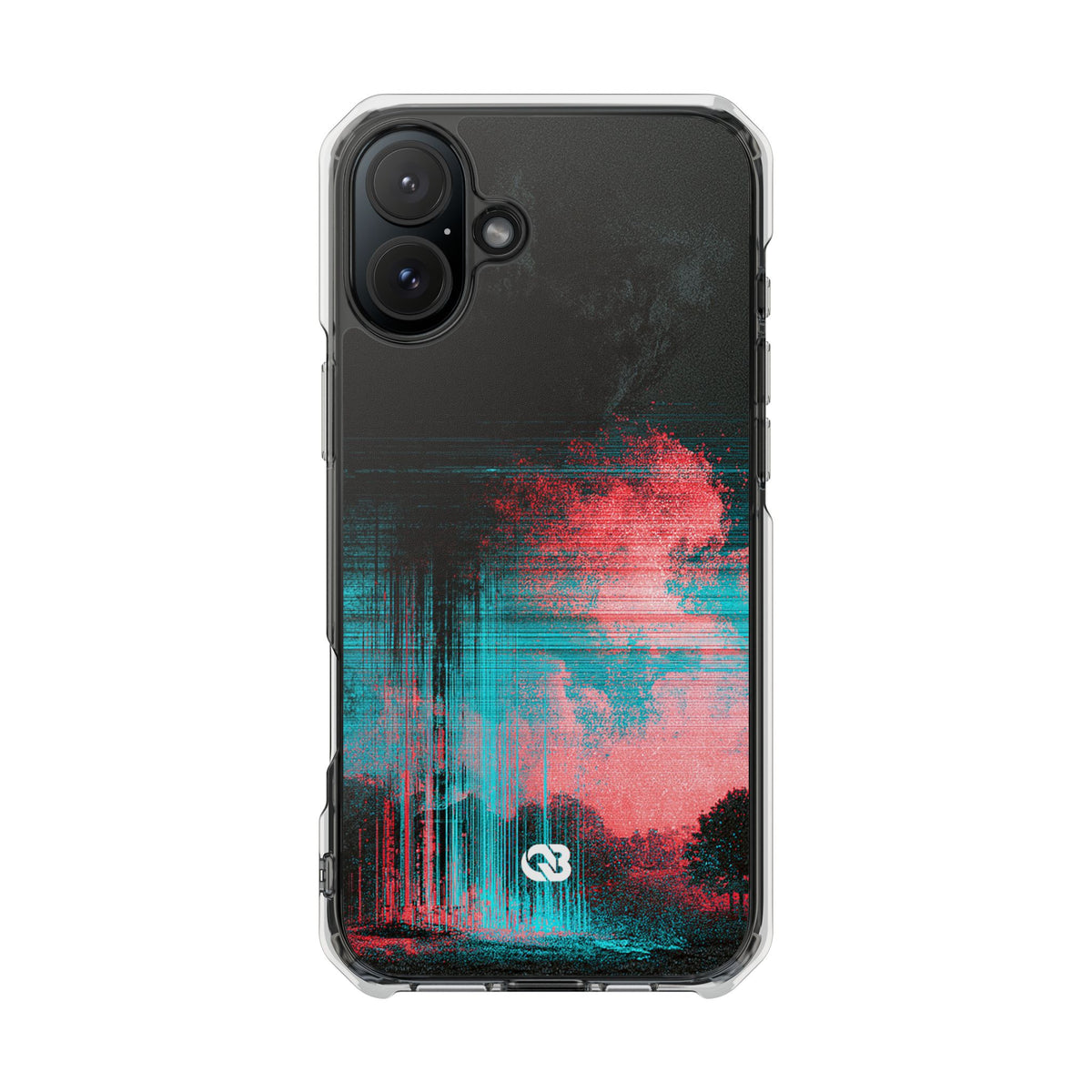 Digital Signal Drift · Clear Impact Magnetic Phone Case for iPhone · Black