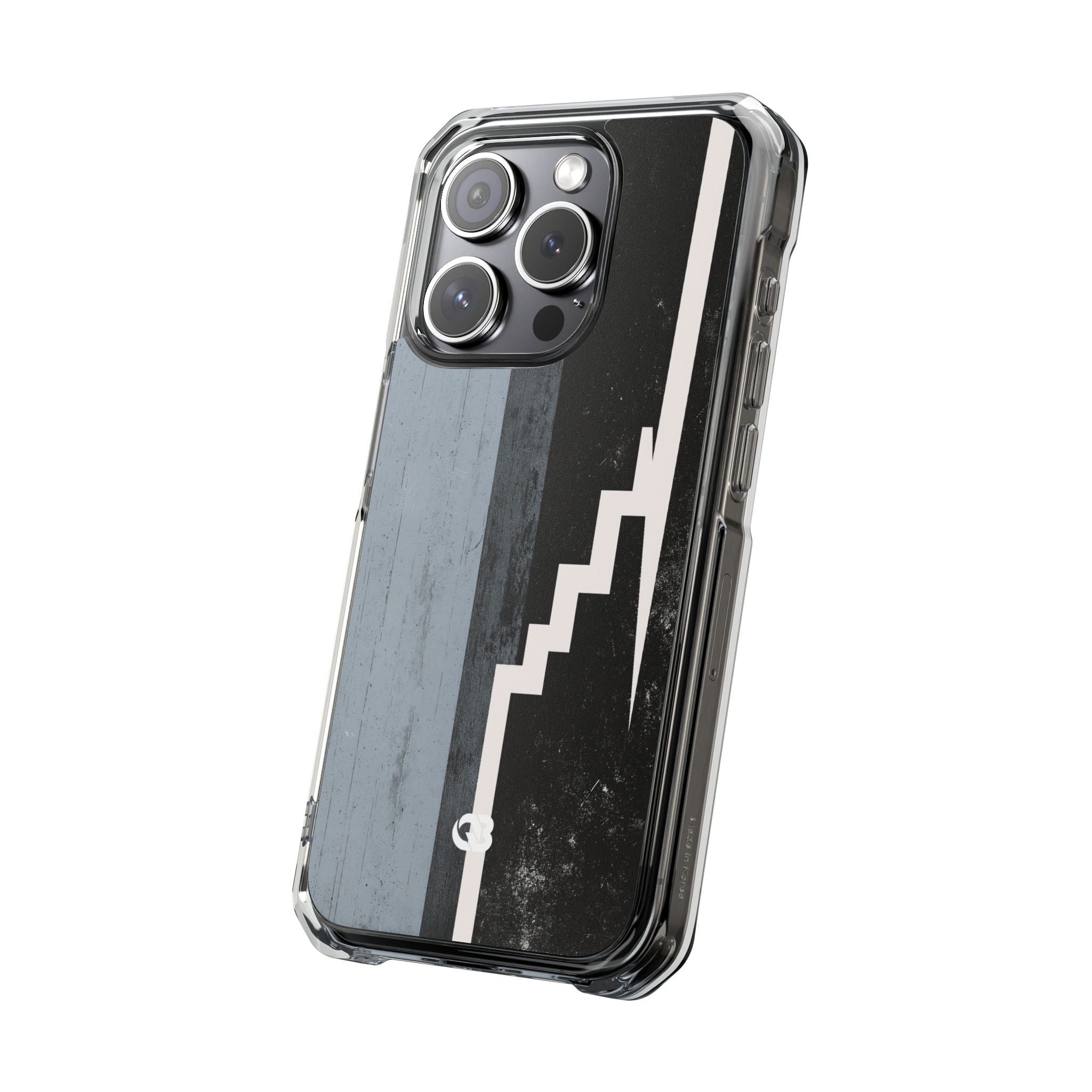 Grey Impact MagSafe Phone Case for iPhone - Industrial Concrete Void