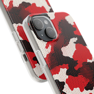 Crimson Halftone Camo · Lite Phone Case for iPhone ·  Red