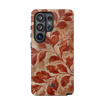 Terracotta Botanical Fresco · Tough Phone Case for Samsung · Red