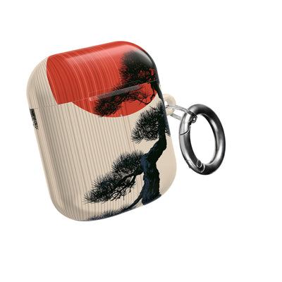 Crimson Sun Bonsai · Hard Case for AirPods & AirPods Pro · Beige