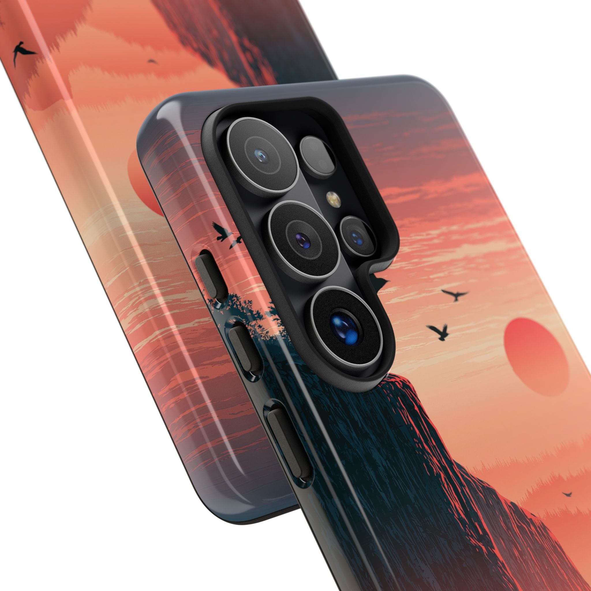 Orange Tough Phone Case for Samsung - Crimson Ridge Flight