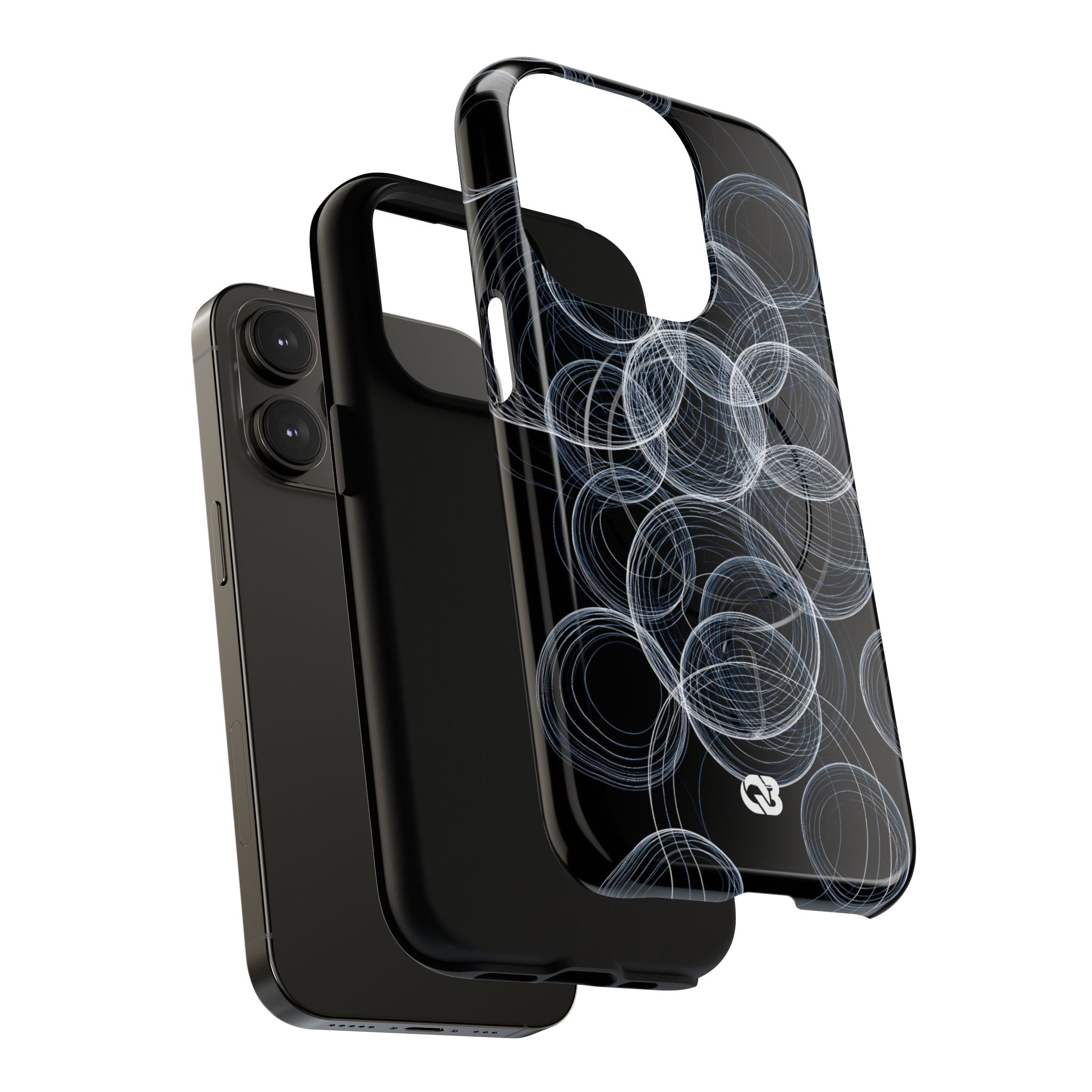 Black Tough 2.0 Magsafe Phone Case for iPhone - Frosted Ring Matrix