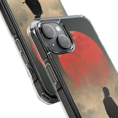 Crimson Moon Ronin · Clear Impact Magnetic Phone Case for iPhone · Red