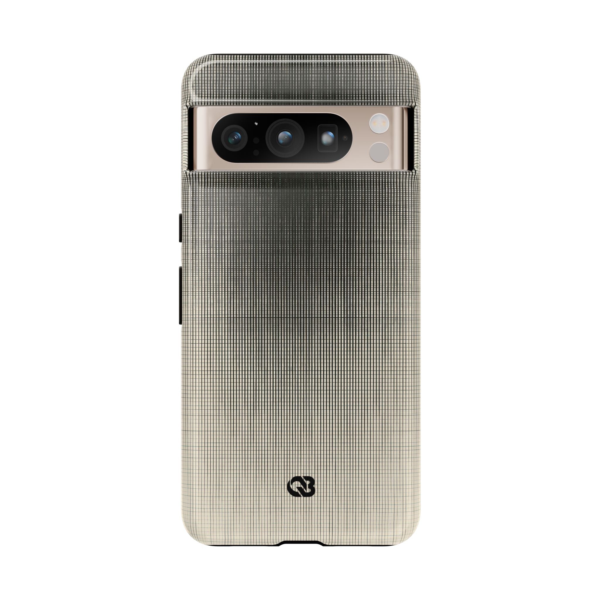 Beige Tough Phone Case for Google Pixel - Carbon Screen Grid