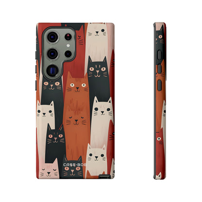 Elongated Cats Zwart Samsung S23 Ultra Case - Tough