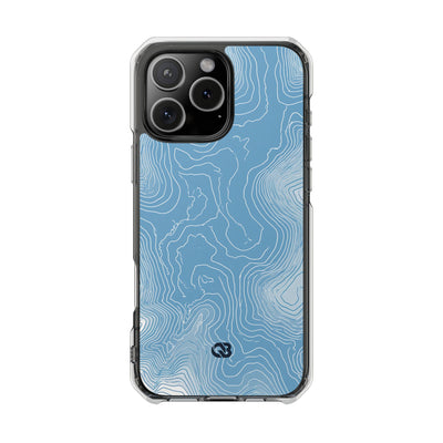 Blue Impact MagSafe Phone Case for iPhone - Glacial Ridge Topo
