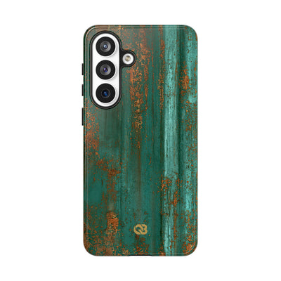 Teal Tough Phone Case for Samsung - Verdigris Copper Siding