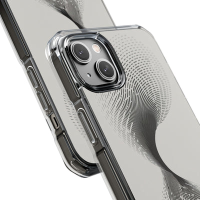 White Impact MagSafe Phone Case for iPhone - Linear Torsion Grid
