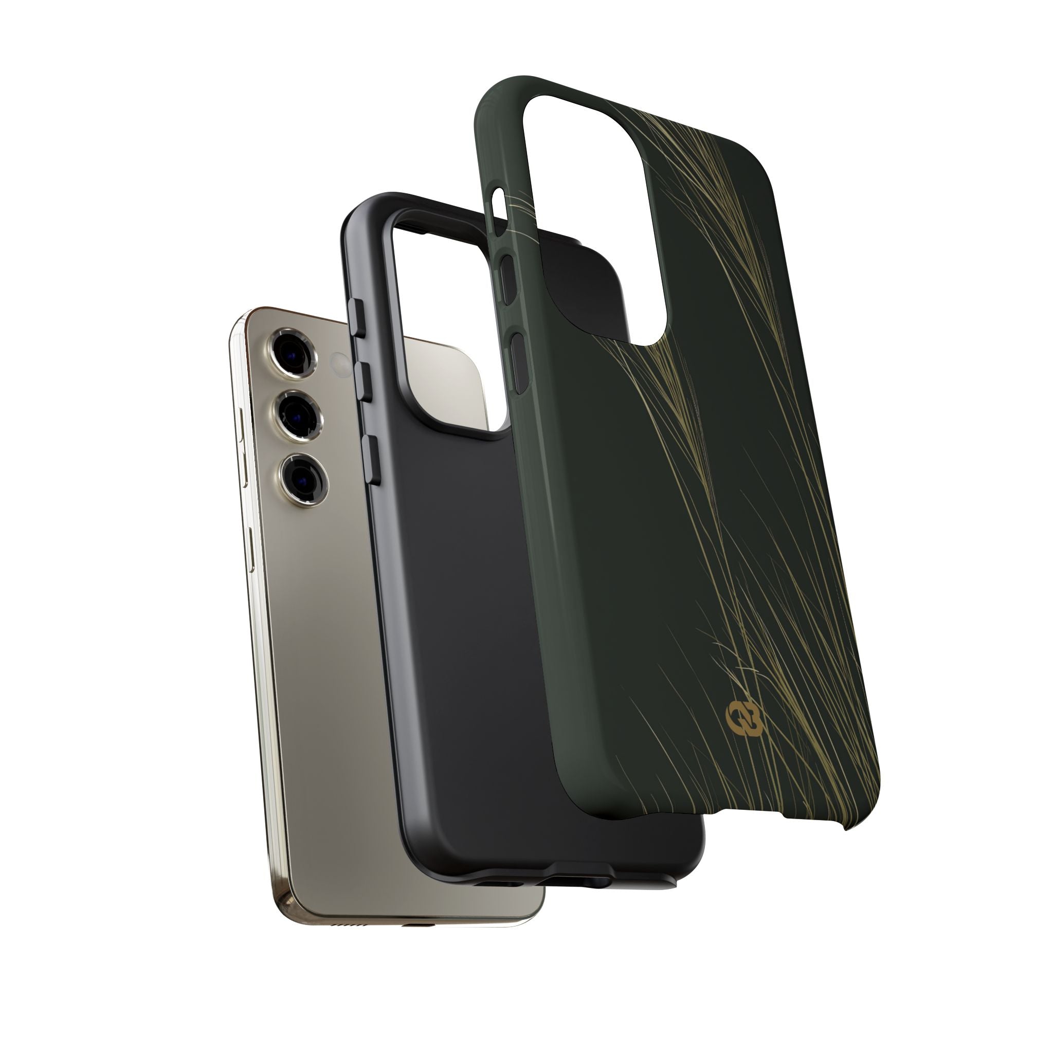 Green Tough Phone Case for Samsung - Midnight Gilded Grass