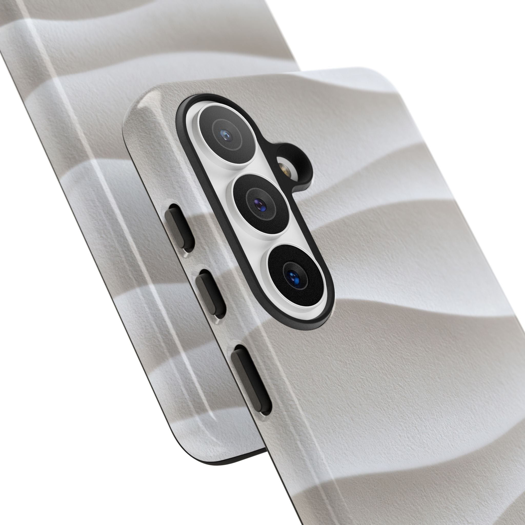White Tough Phone Case for Samsung - Arctic Flow Ridges