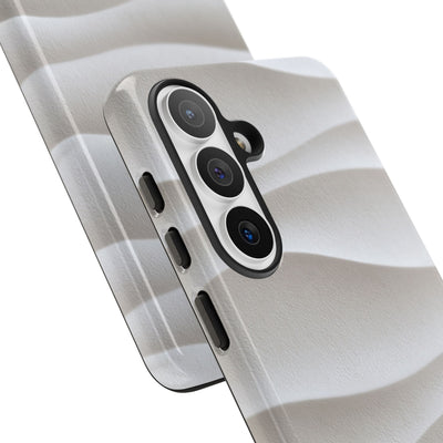 White Tough Phone Case for Samsung - Arctic Flow Ridges