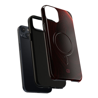 Red Tough 2.0 Magsafe Phone Case for iPhone - Crimson Flare Flux