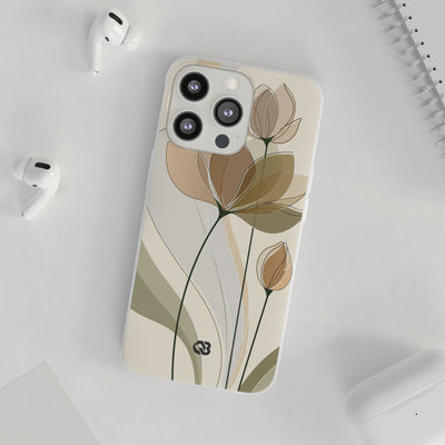 Translucent Petal Contour · Lite Phone Case for iPhone ·  Beige