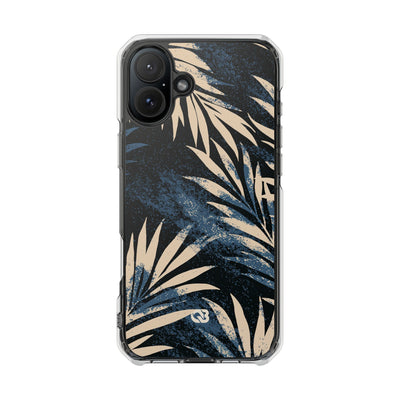 Blue Impact MagSafe Phone Case for iPhone - Midnight Indigo Palm