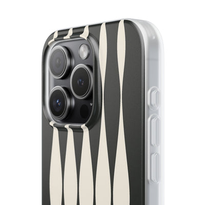 Black Lite Phone Case for iPhone - Ivory Spindle Grid