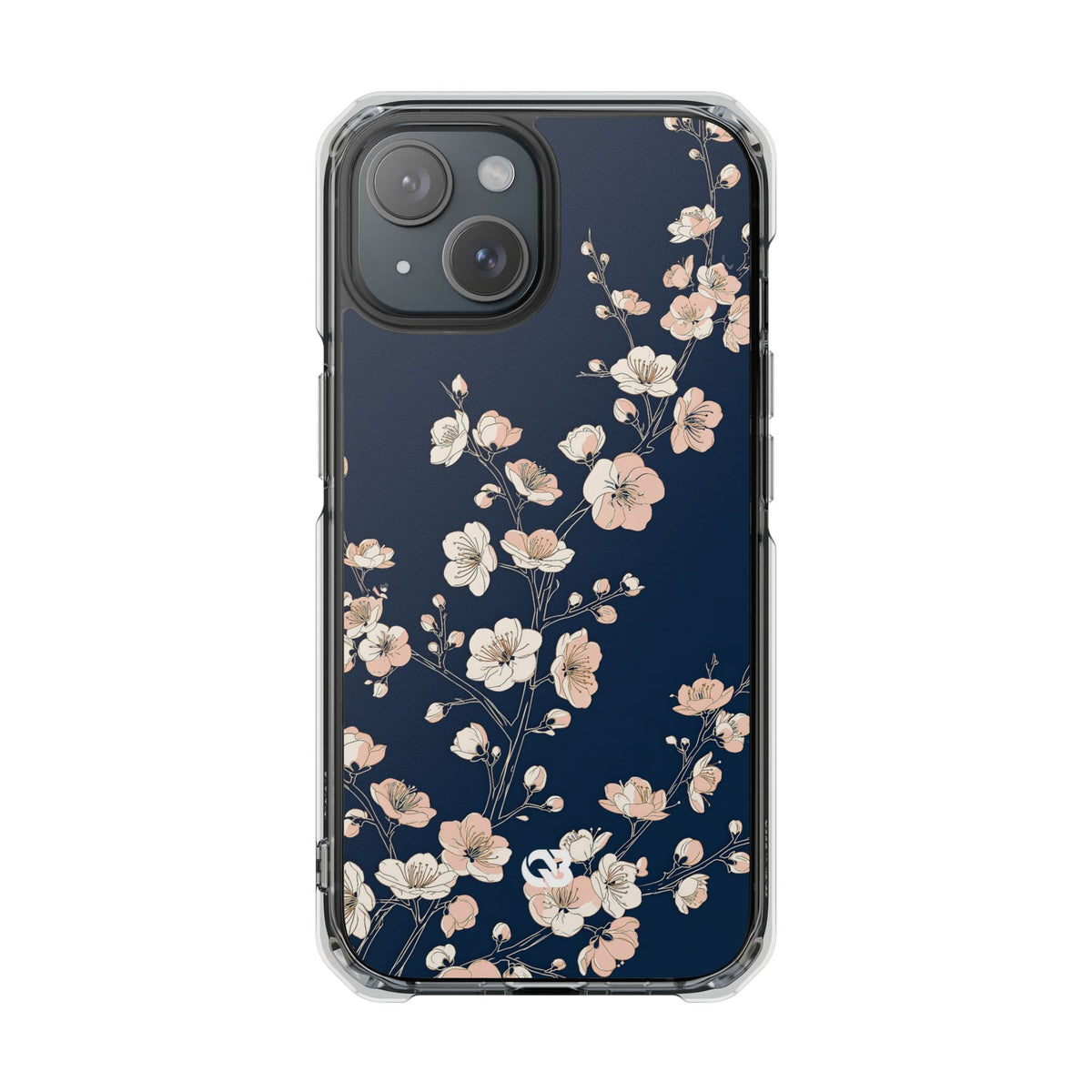 Midnight Plum Blossom · Clear Impact Magnetic Phone Case for iPhone ·  Blue
